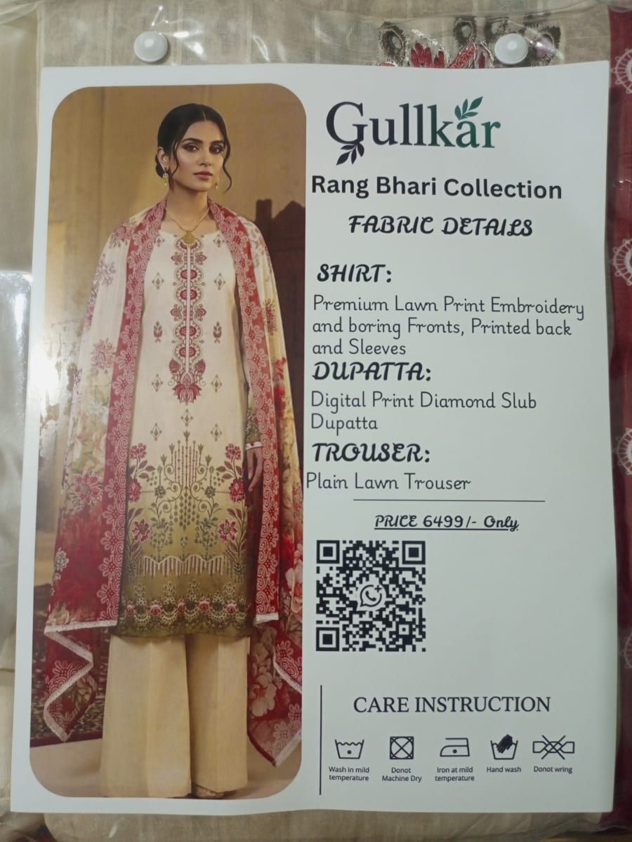 Lawn 3pc Embroidery chikankari 2