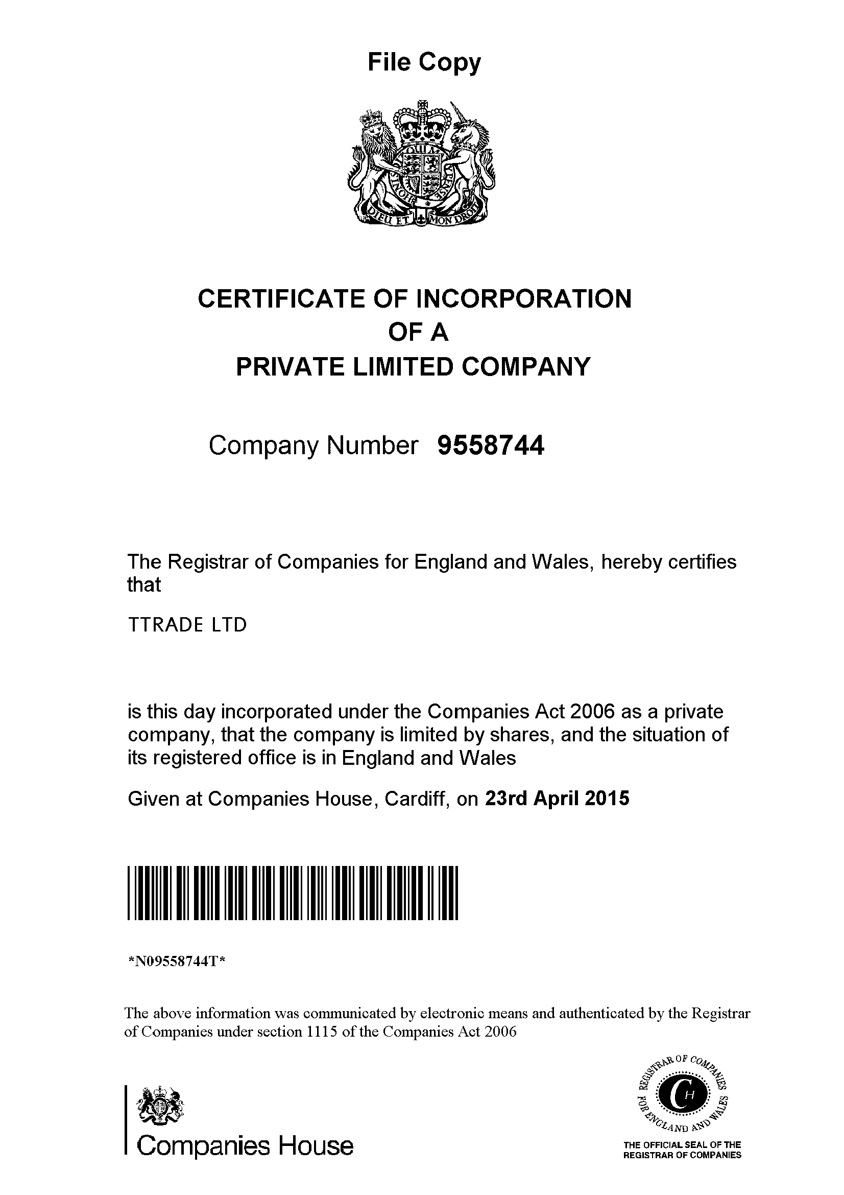 certificate