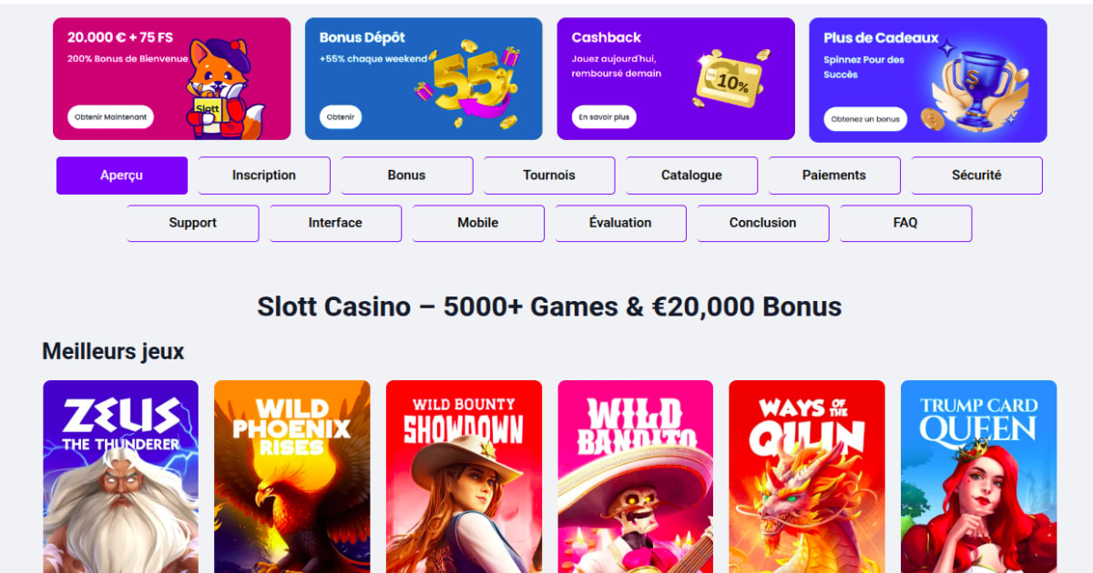 Slott Casino : une expérience moderne et sécurisée pour les joueurs exigeants en France
