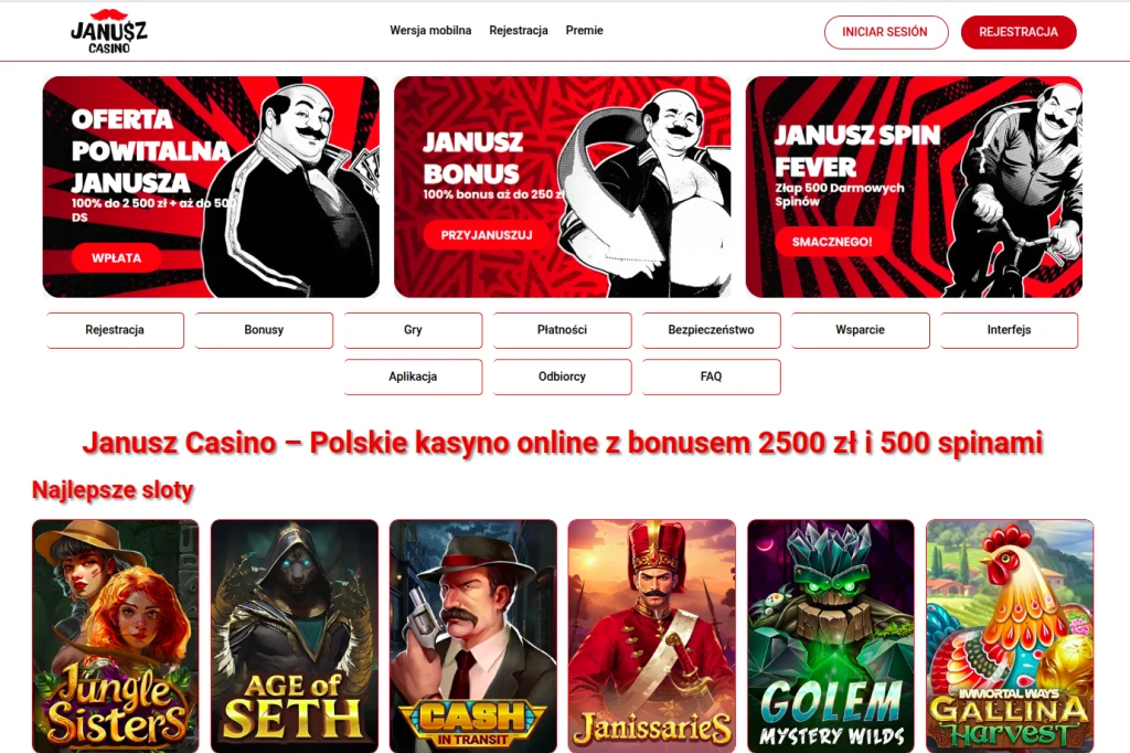 Janusz Casino – wygodna gra w PLN z atrakcyjnymi bonusami