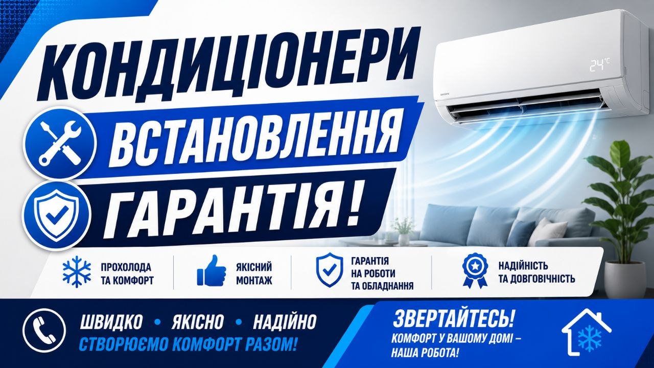 Кондиціонери «під ключ» Встановлення • Гарантія • Сервіс