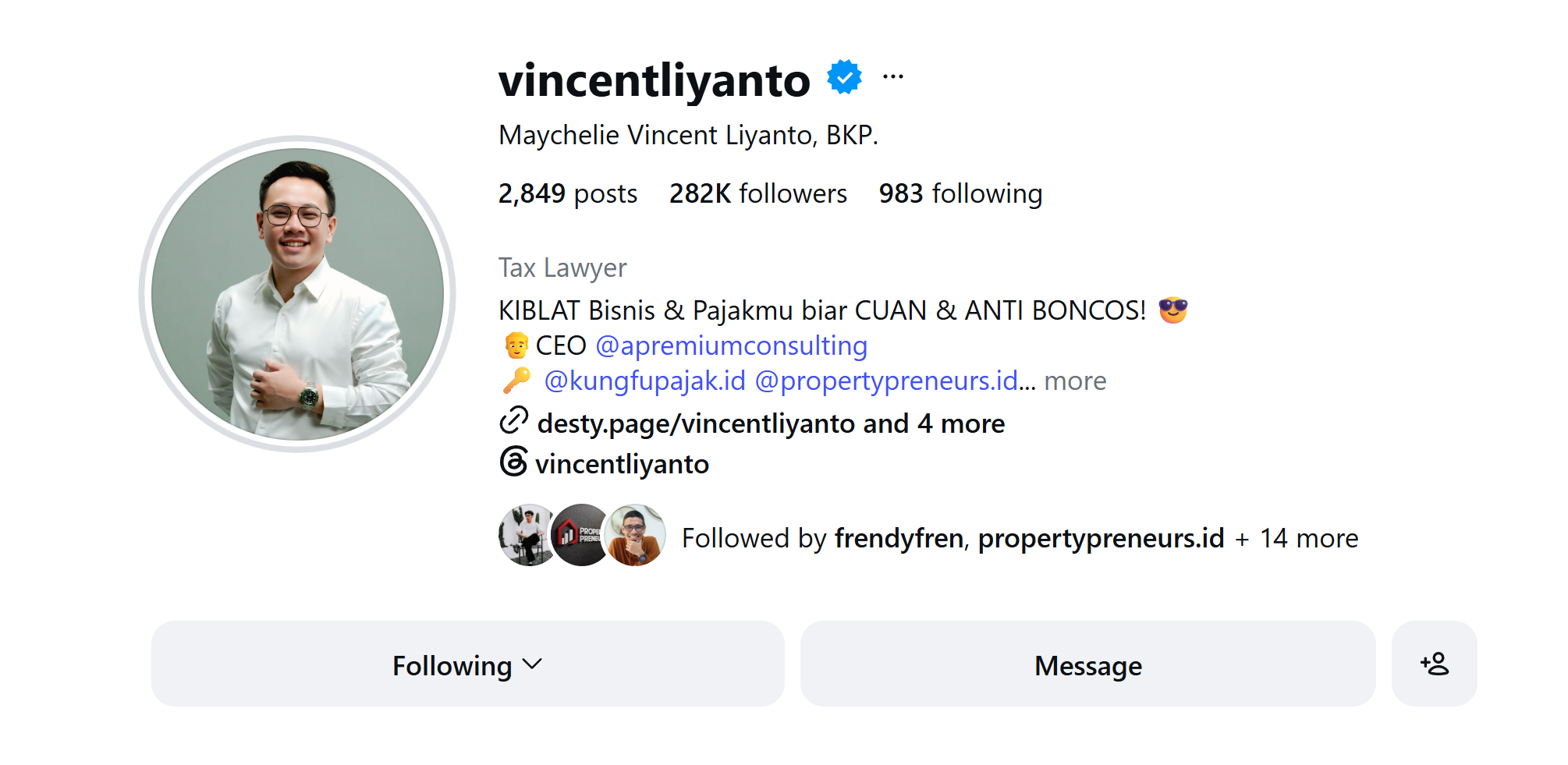Instagram Vincent Liyanto