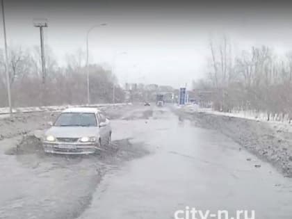Новокузнечанина впечатлили волны на объездной Запсиба (ВИДЕО)