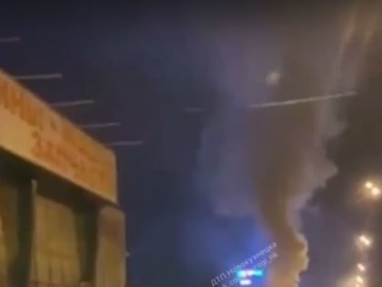 В Новокузнецке на объездной загорелся «синий» автобус (ФОТО)