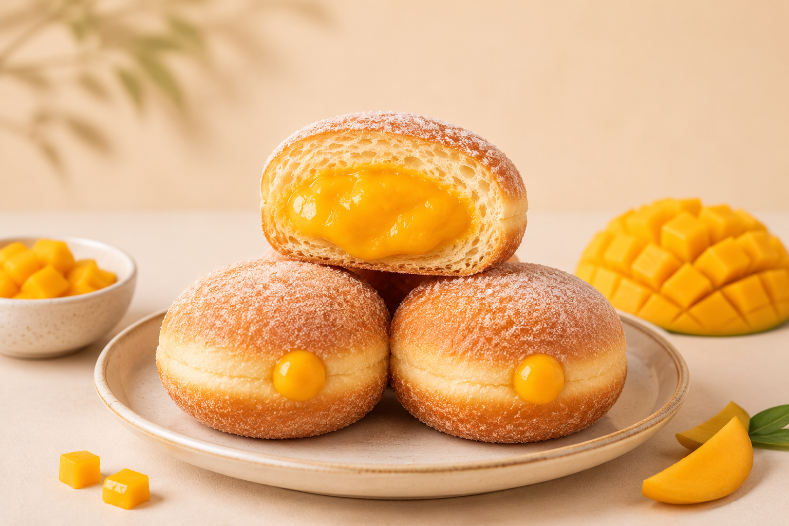 🍰 Fresh From The Oven! Mango Bomboloni