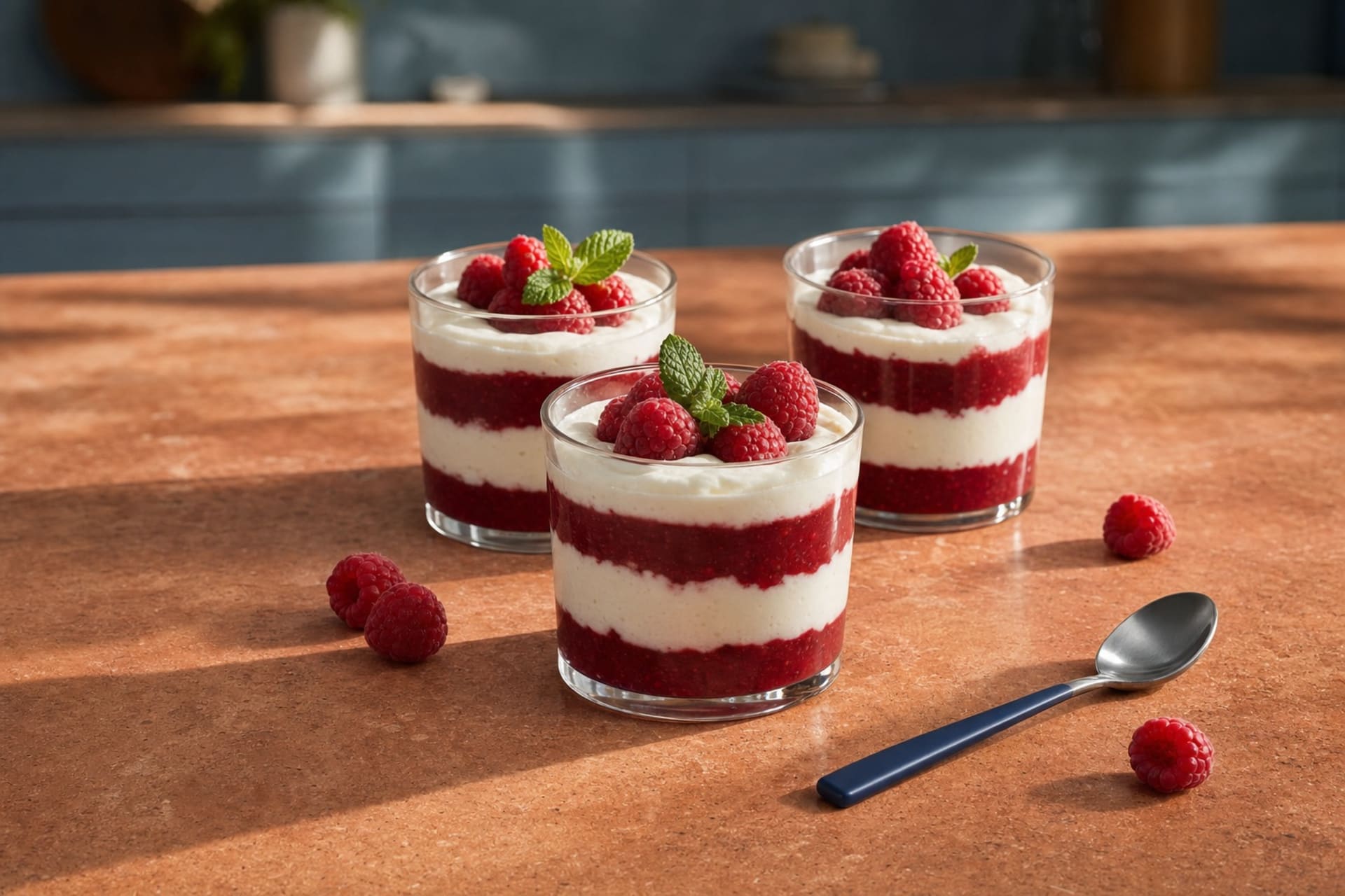 Beeren-Minz-Schichtspeise