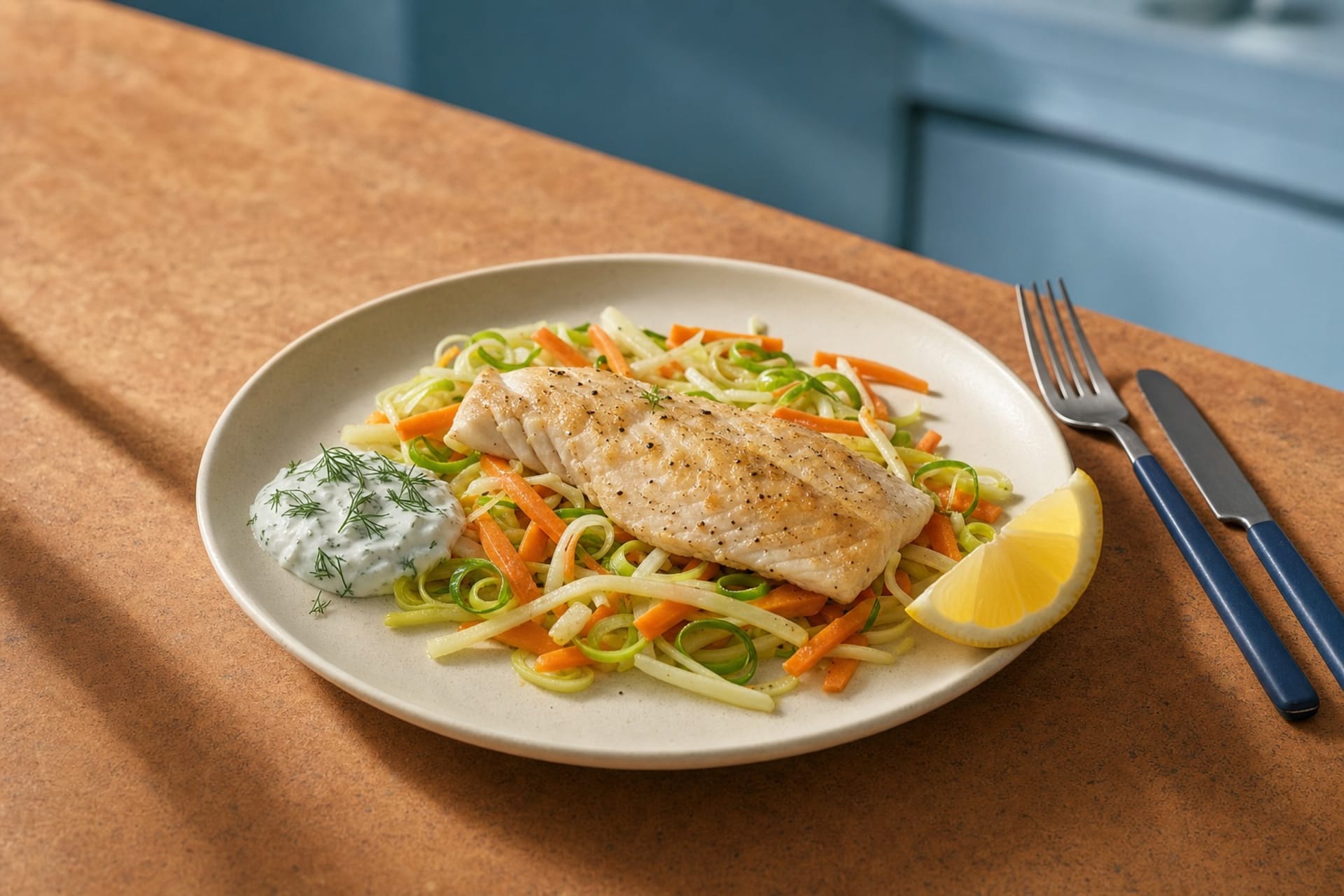 Fischpfanne mit Frühlingsgemüse