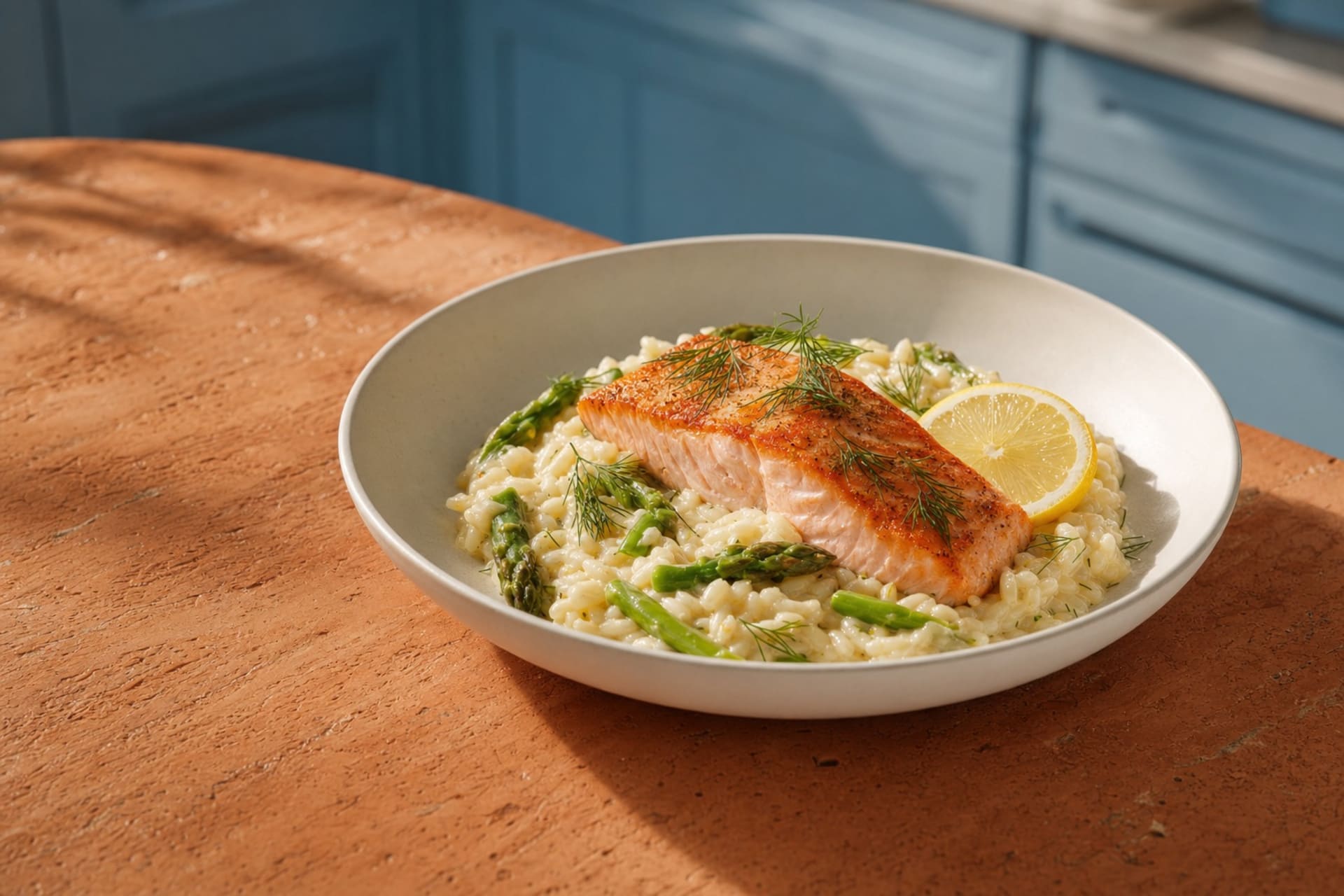 Lachs mit Spargel-Risotto