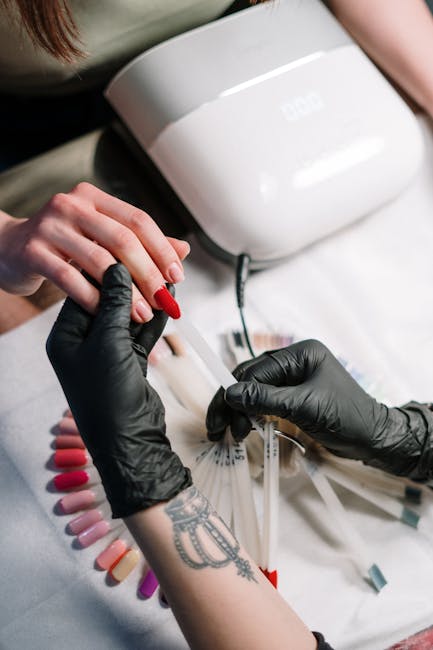 Luxury acrylic nail design with gems and embellishments - Premium Toronto nail salon