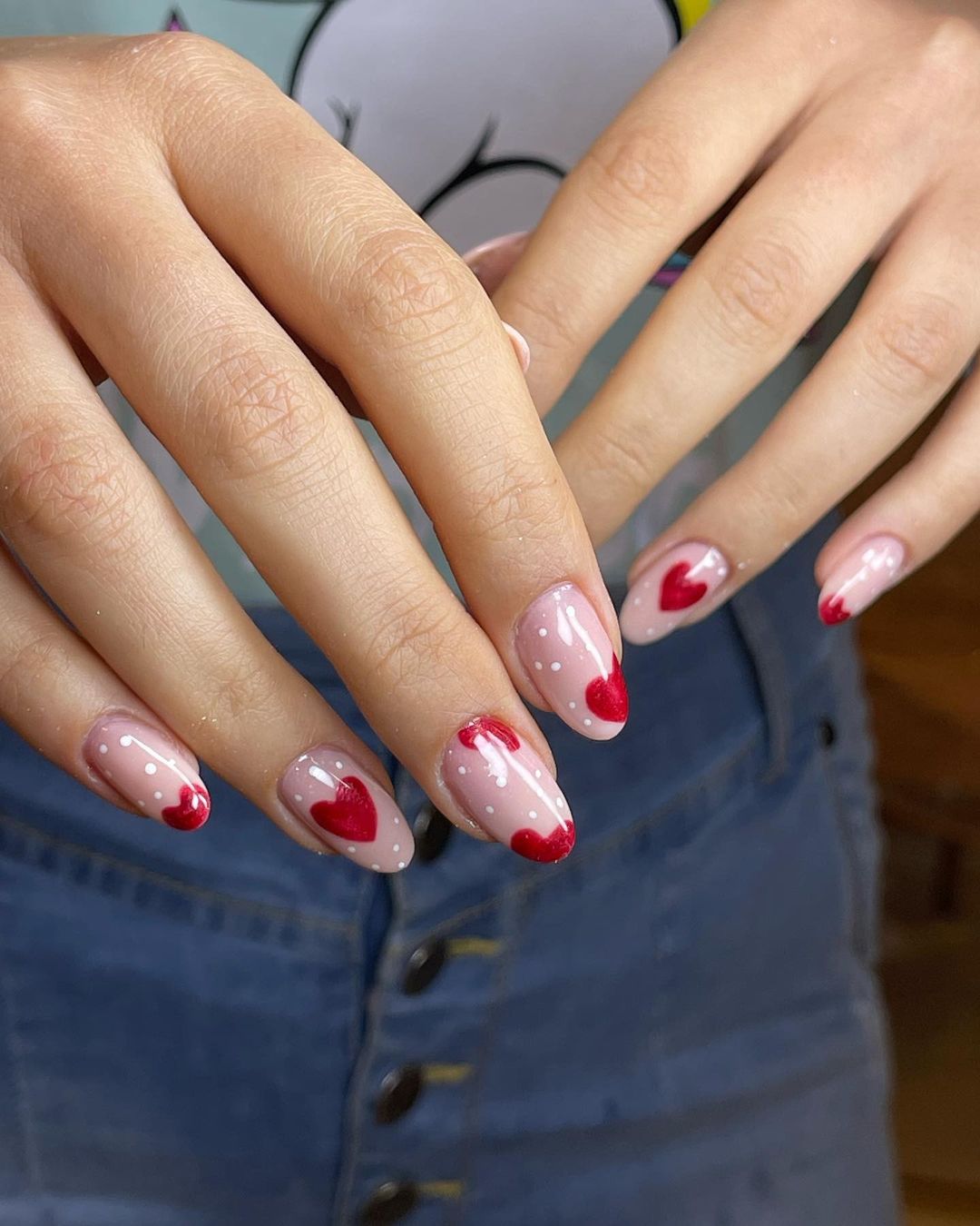 Professional shellac nails design with intricate patterns - Toronto nail salon
