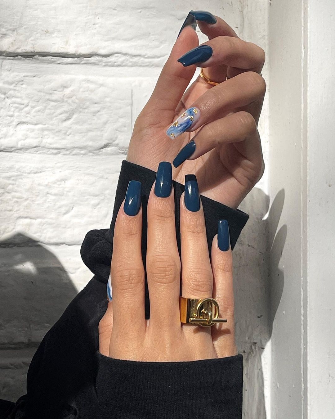 Professional shellac nails design with intricate patterns - Toronto nail salon