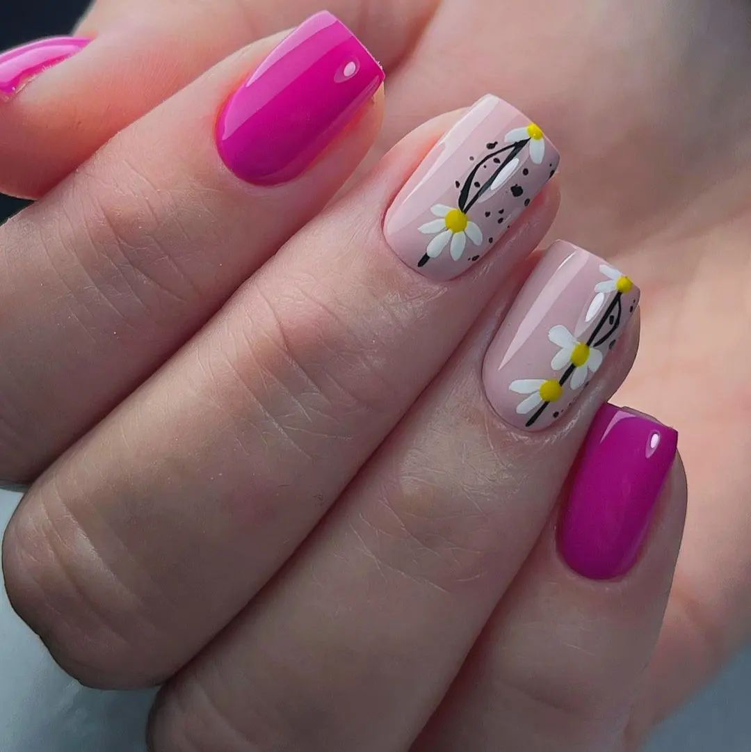 Professional shellac nails design with intricate patterns - Toronto nail salon