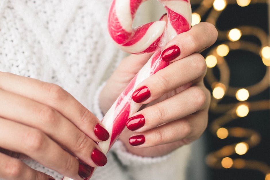 Professional christmas nails design with intricate patterns - Toronto nail salon