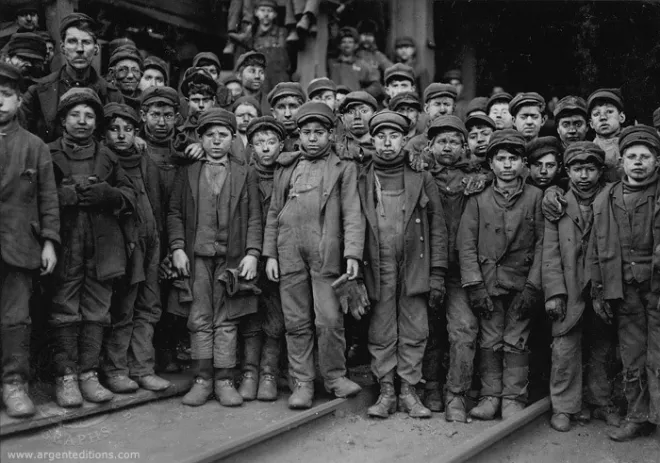 Portrait of child laborers by Lewis Hine