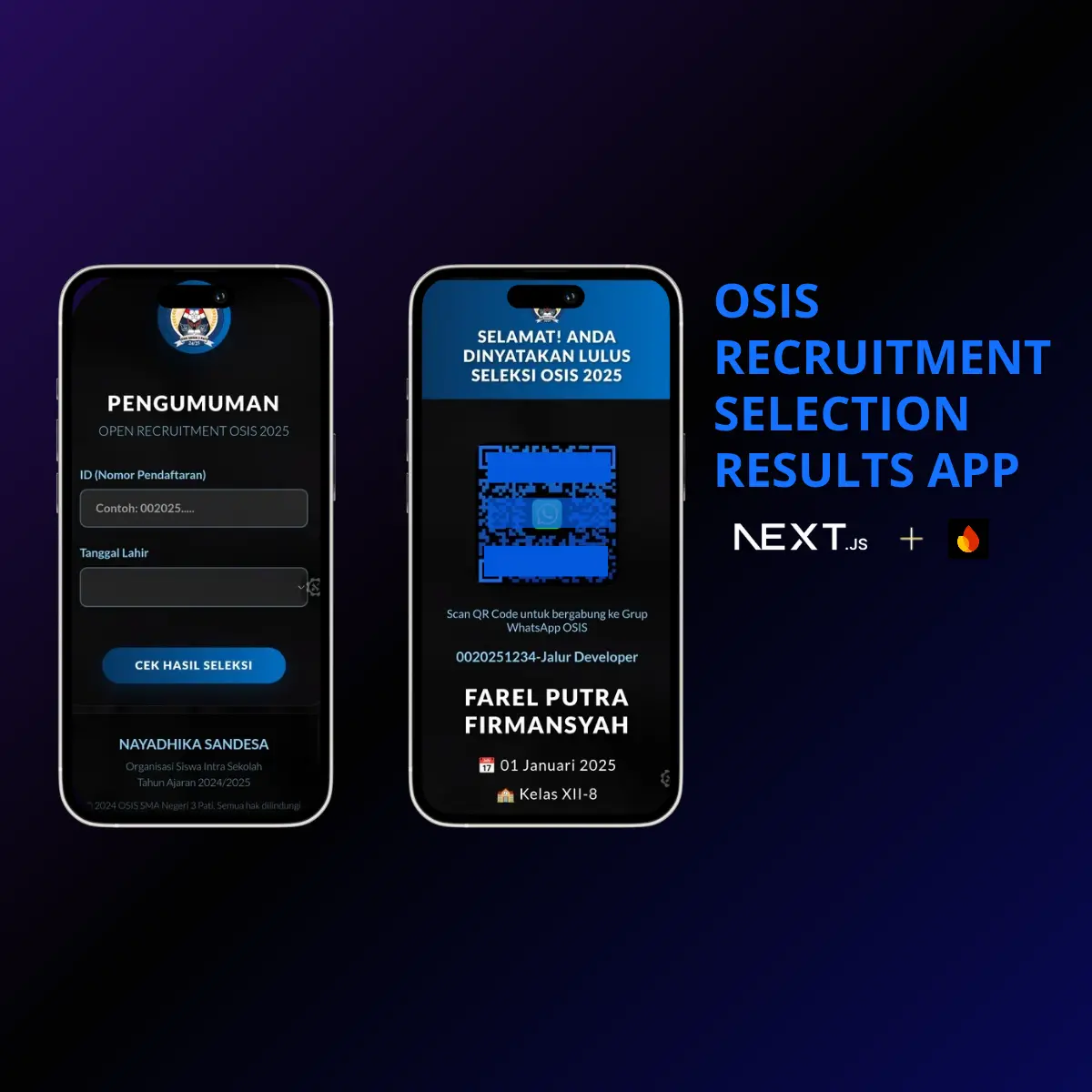 OSIS Recruitment Selection Results System Using NextJS