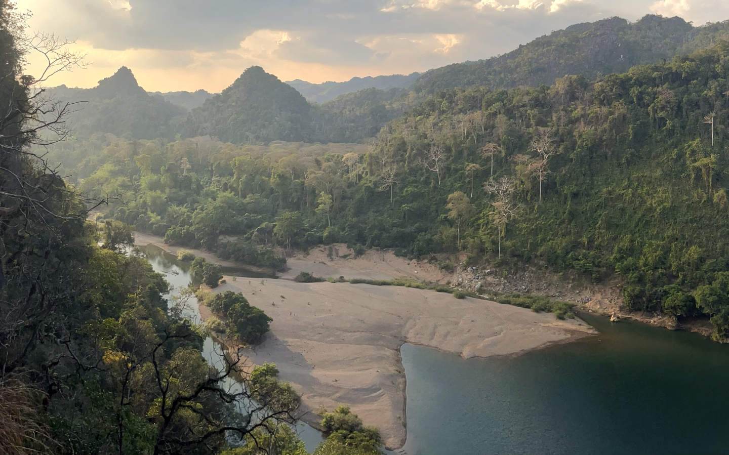 heart shaped island in Xe Bang Fai river close to Thakhek loop