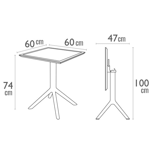 Table pliante Sky 60 par Siesta - Noir - Résine durable et résistante aux intempéries — image 4