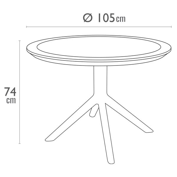 Table ronde Sky 105 par Siesta - Noir - Résine durable et résistante aux intempéries — image 3