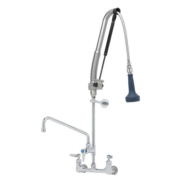 T&S B-0133-12-CRB8P Robinet de prérinçage mural - Hauteur 38 7/16 po - Avec buse pivotant 12 po
