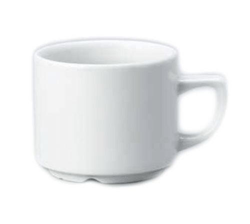 Tasse à thé Churchill WHCOL1 - White Holloware · 7 oz · 2 15/16 po de dia. x 2 1/2 po H · Blanc