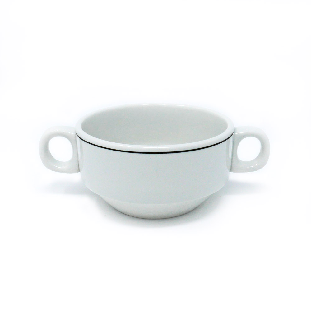 Bol à soupe Dudson Black Line - Bol à soupe 2 anses · 4 1/8 po · 36/caisse
