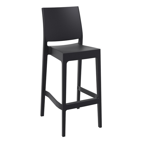 Chaise de bar Maya par Siesta - Noir - Polypropylène renforcé de fibre de verre