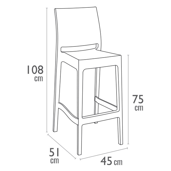 Chaise de bar Maya par Siesta - Noir - Polypropylène renforcé de fibre de verre — image 4