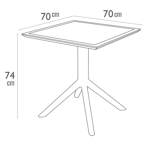 Table Sky 70 par Siesta - Noir - Résine durable et résistante aux intempéries — image 3