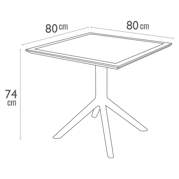 Table Sky 80 par Siesta - Noir - Résine durable et résistante aux intempéries — image 3