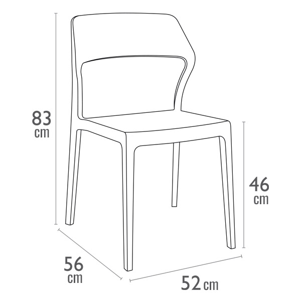Chaise Snow par Siesta - Noir - Polypropylène renforcé de fibre de verre — image 4