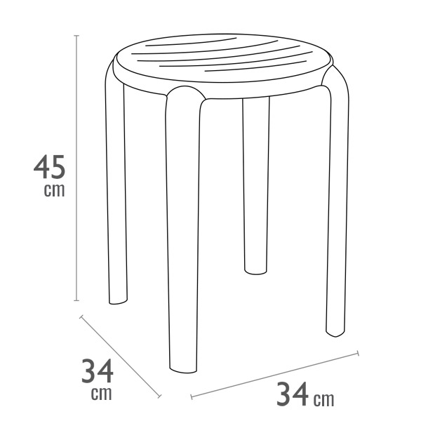 Tabouret Tom 45 par Siesta - Noir - Polypropylène renforcé de fibre de verre — image 4