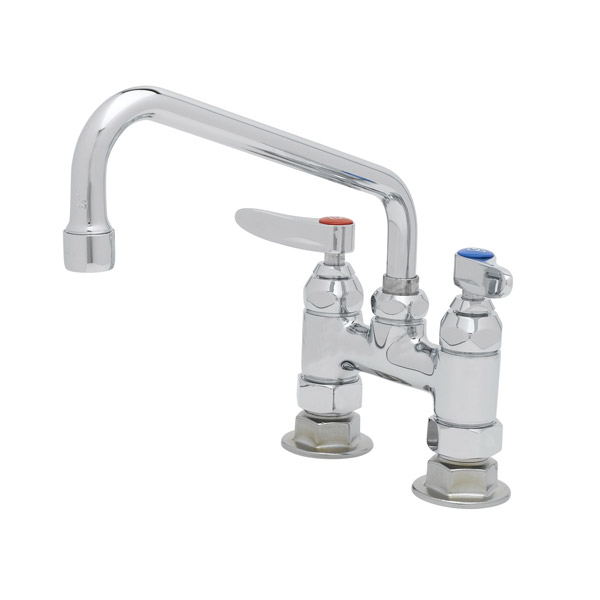 Bec pivotant de 8 po T&S B-0227 Robinet à montage sur pont - Centre de 4 po