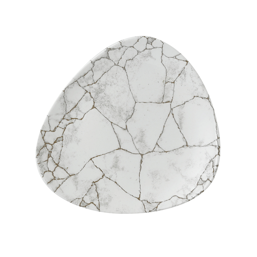 Assiette plate triangulaire Churchill KTAGTR9 - Studio Prints Kintsugi · 9 po · Gris agate