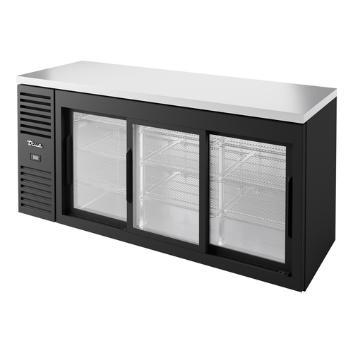Réfrigérateur bar Back bar True TBR72-RISZ1-LB-111-1 - 72 po · 3 portes coulissantes en verre · Noir