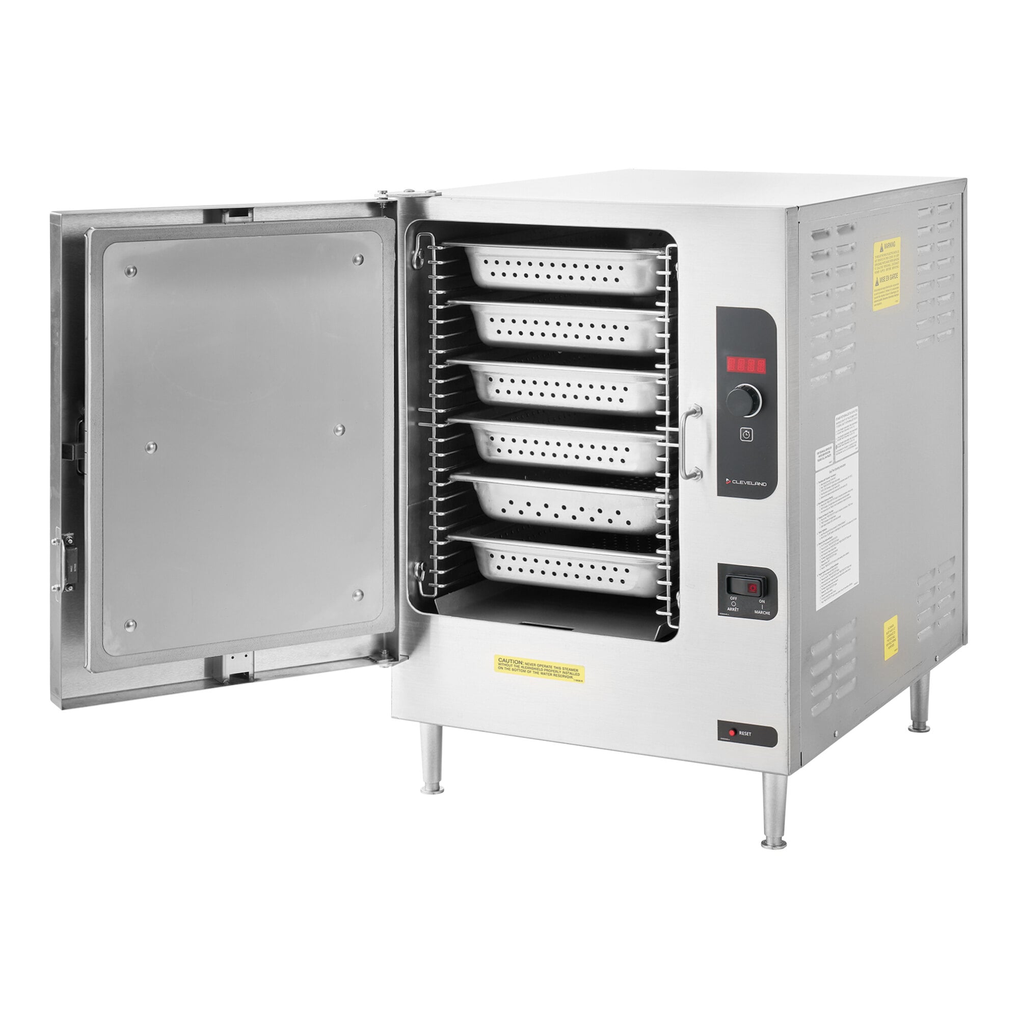 Plateau Cuiseur vapeur à convection de comptoir électrique Cleveland 22CET6.1 - 208V, 3 Phase, 12 kW