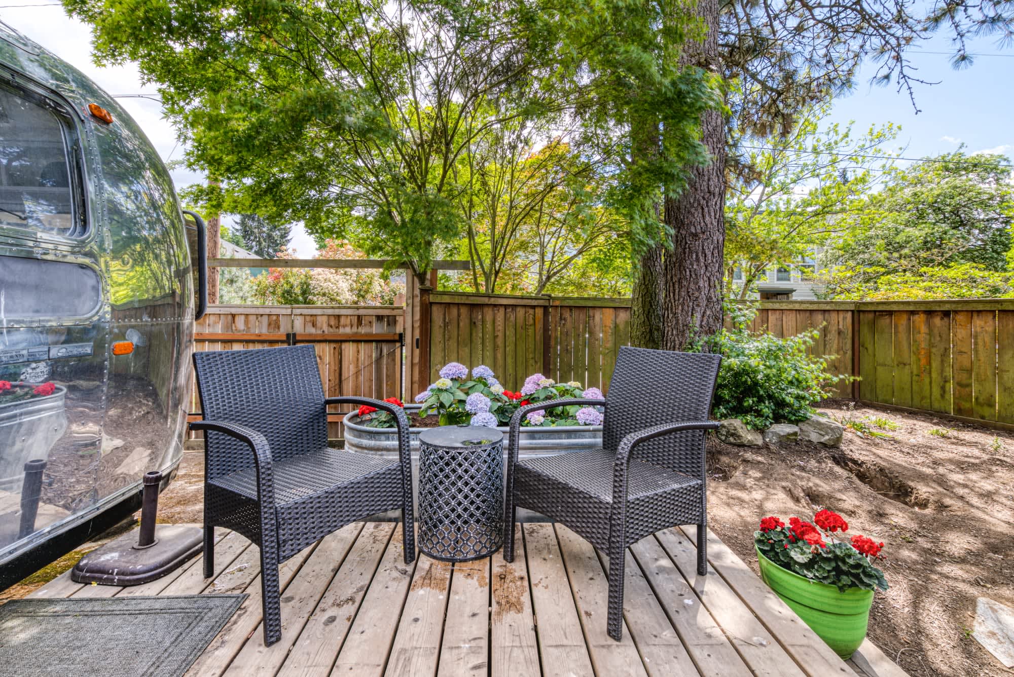 Grab a cup of coffee and relax or brainstorm in the sun!