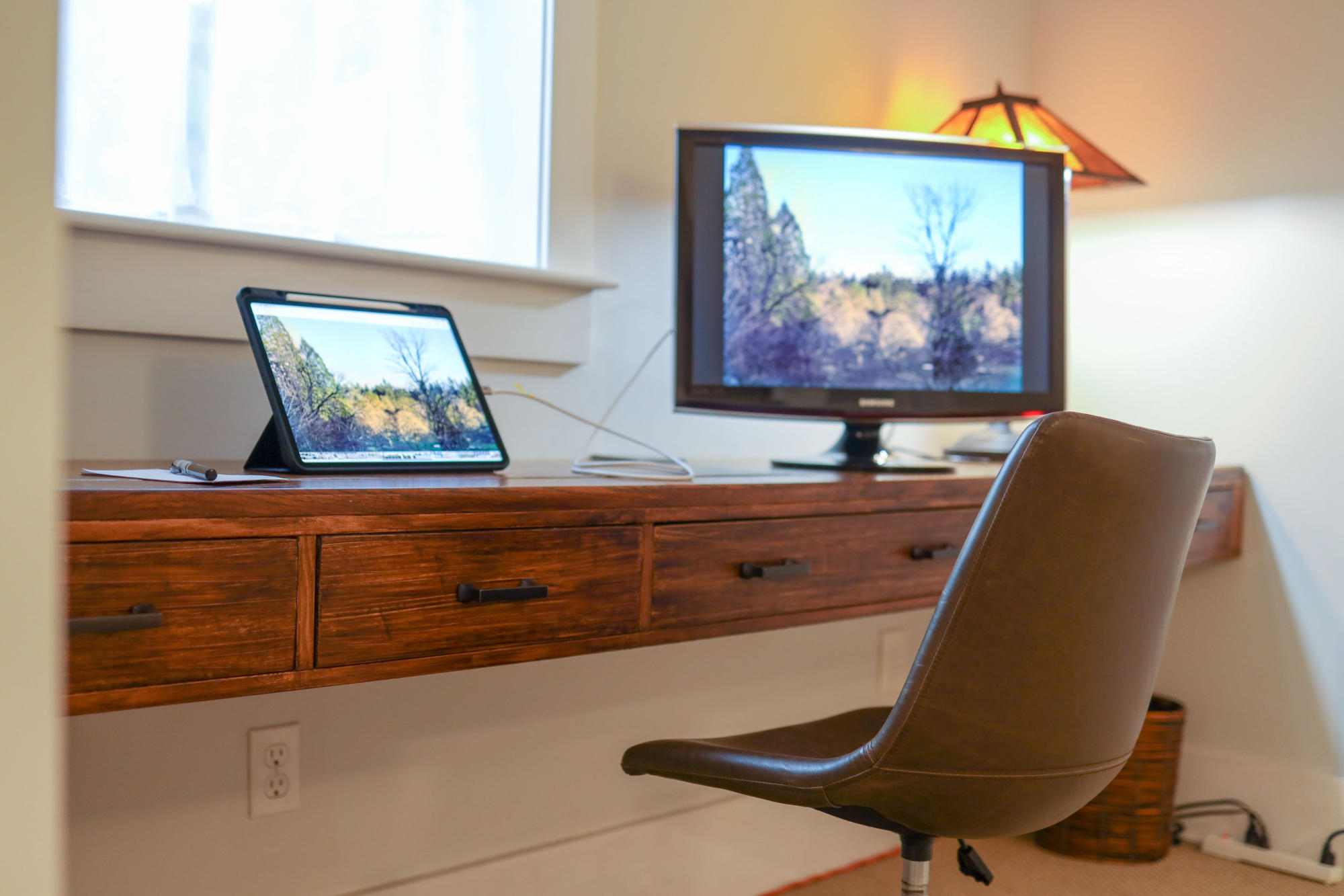 private desk in a separate room for solo work