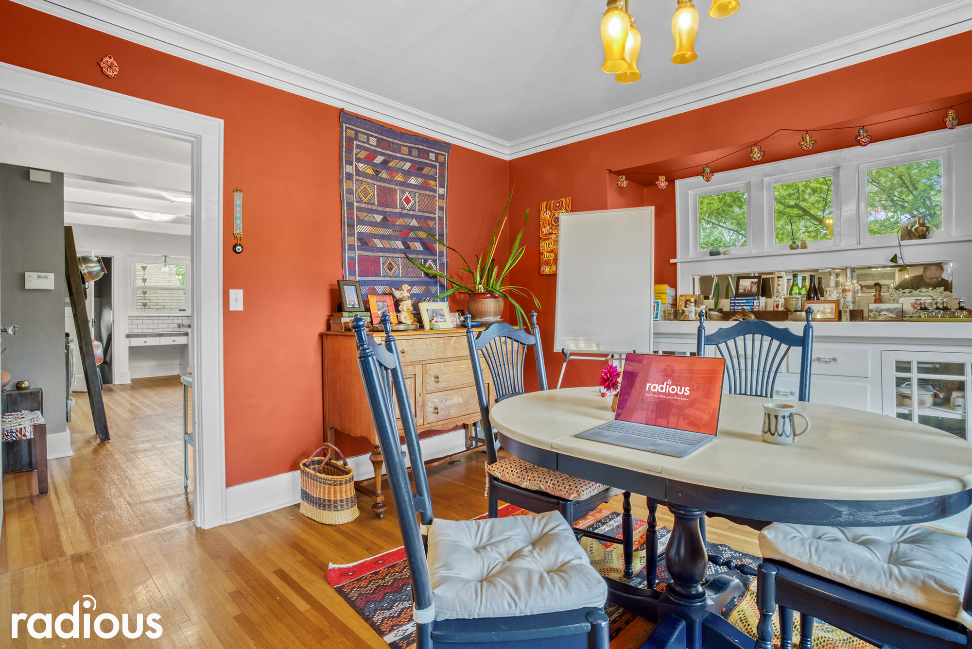 Dining Room space with whiteboard