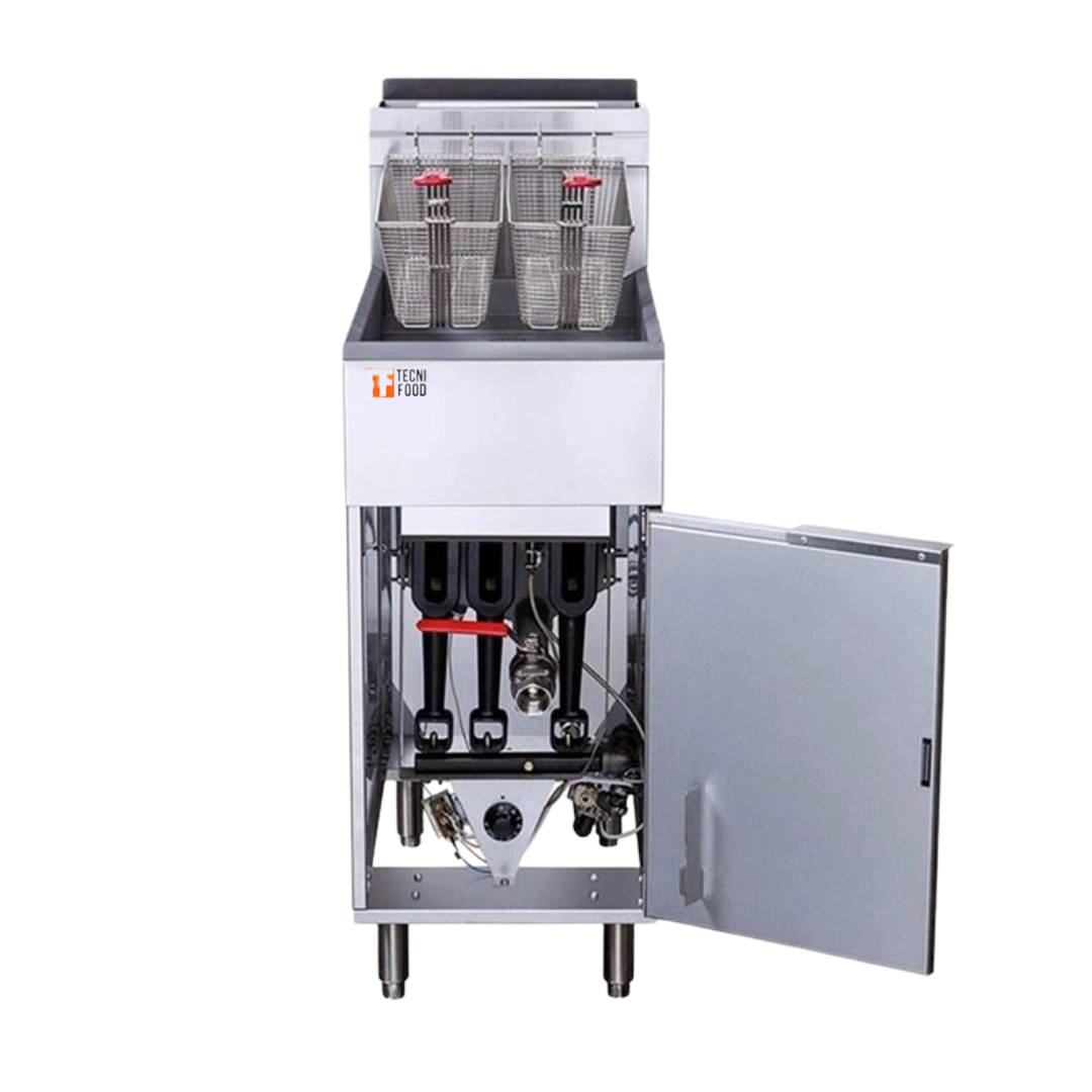 Freidora industrial de tres quemadores GLP