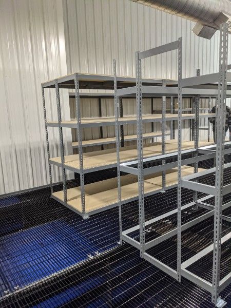 Borroughs shelving and tire racks.