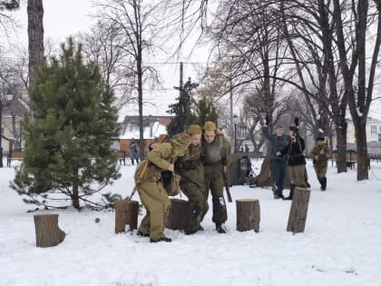 В Краснодаре воссоздали эпизод битвы за город