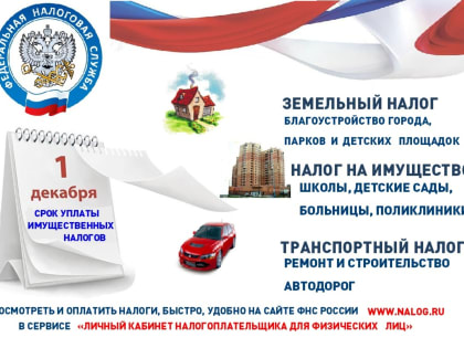 1 декабря – единый срок уплаты