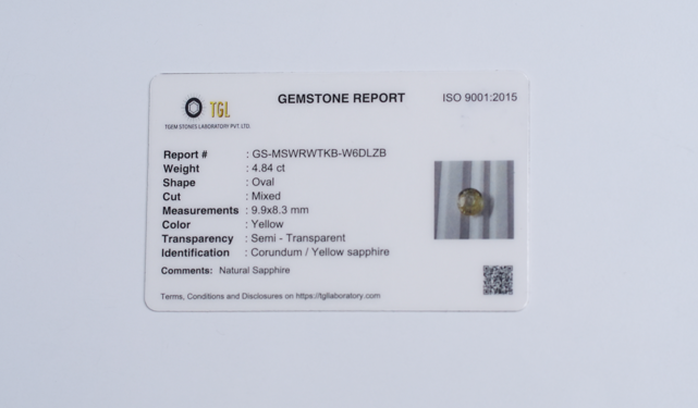 Yellow Sapphire 4.84CT