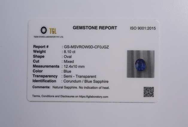 Blue Sapphire 8.10 CT