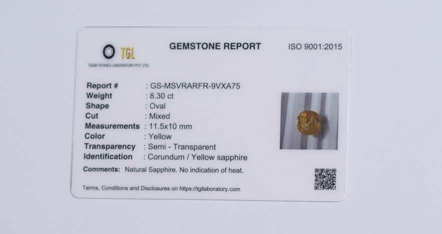 Yellow Sapphire 8.30 CT