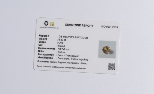 Yellow Sapphire 6.50 CT.