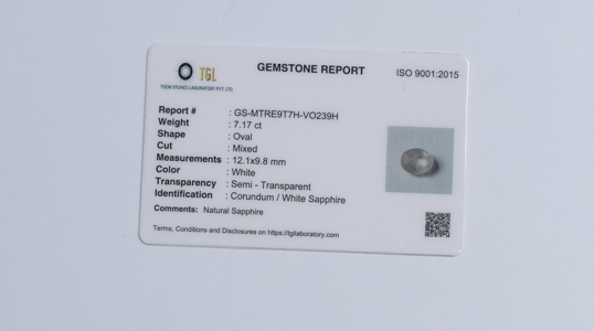 White Sapphire 7.17 CT