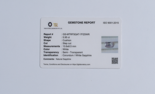 White Sapphire 5.95 CT