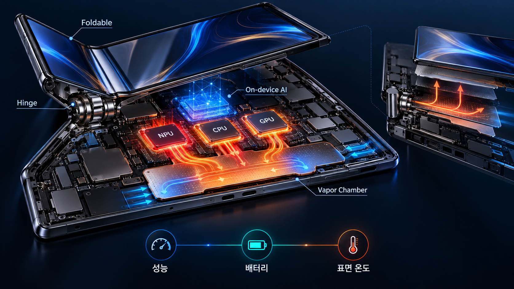 일부 제품은 베이퍼 챔버 구조를 활용해 열을 분산