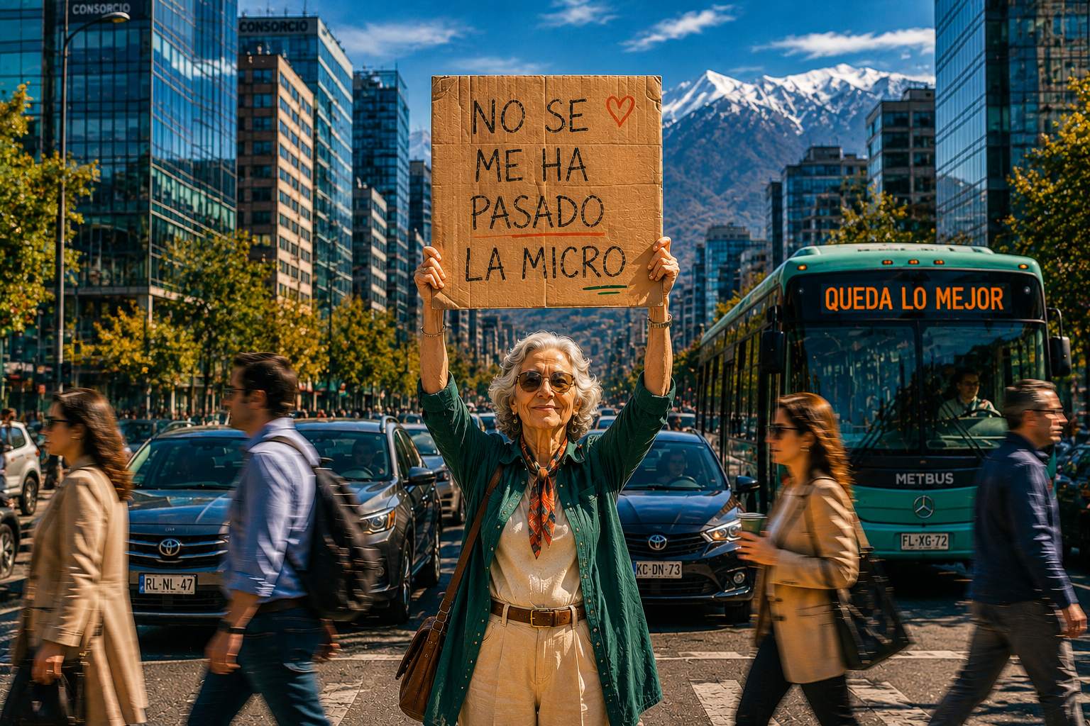 Persona jubilada caminando con propósito en Santiago